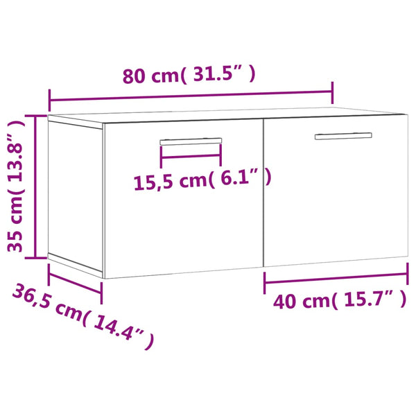 Wandschrank Betongrau 80 cm