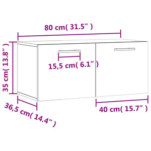 Grauer Wandschrank Sonoma 80x36,5x35 cm
