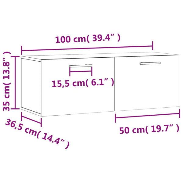 Wandschrank Weiß 100 cm Holz