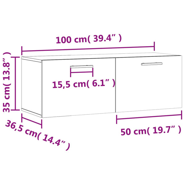 Wandschrank Betongrau 100 cm