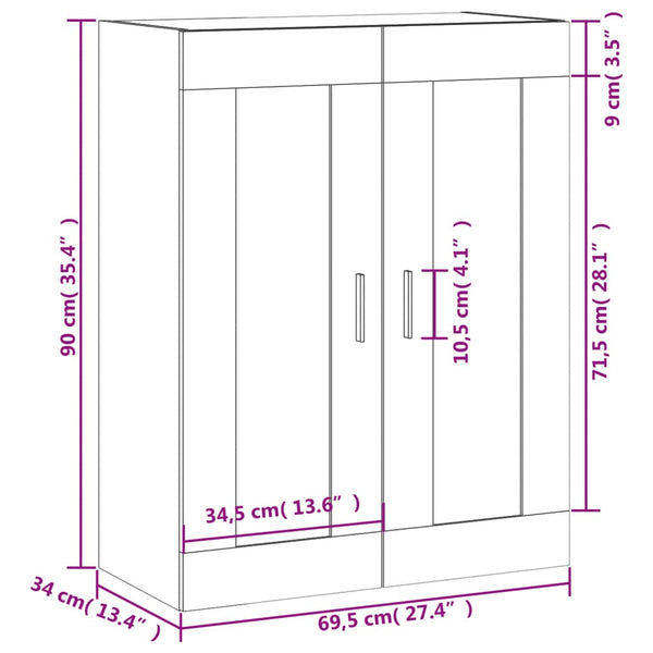 Wandschrank Grau Sonoma 69,5x34x90 cm