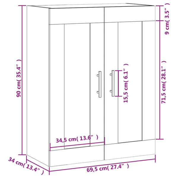Wandschrank Sonoma Eiche 69,5x34x90 cm