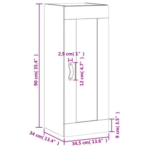 Hochglanz Wandschrank Weiß 34,5x34x90cm