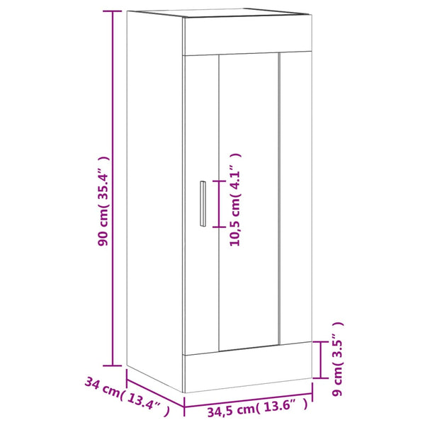 Wandschrank Sonoma-Eiche 34,5x34x90 cm