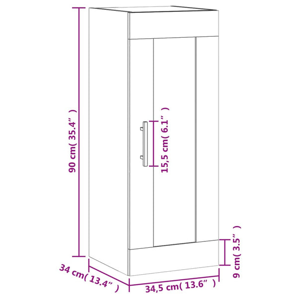 Wandschrank Betongrau 34,5x34x90 cm