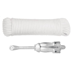vidaXL Ancre pliable avec corde argentée 2,5 kg fonte malléable