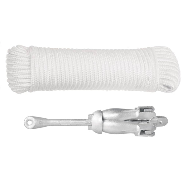 vidaXL Ancre pliable avec corde argentée 2,5 kg fonte malléable