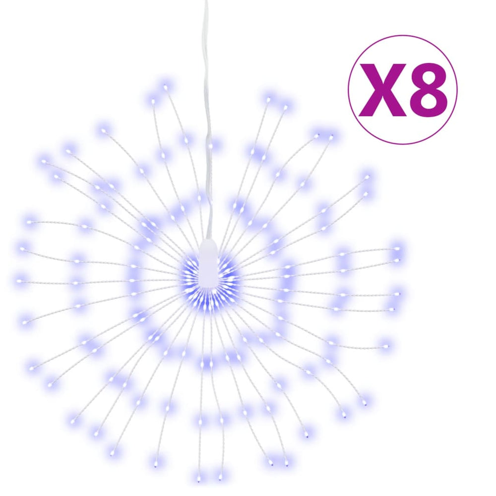 Feuerwerk Weihnachtsbeleuchtung, 8 Stk, Blau