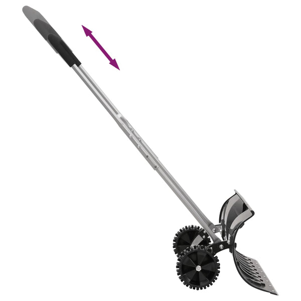 Schneeschaufel Stahl Schwarz, Verlängerbar, 66cm