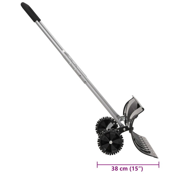 Schneeschaufel Stahl Schwarz, Verlängerbar, 66cm