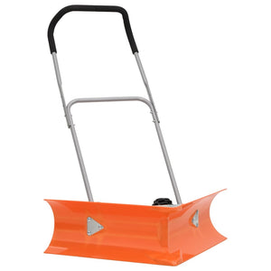 Schneeschieber mit Teleskopgriff Orange
