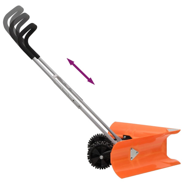 Schneeschieber mit Teleskopgriff Orange