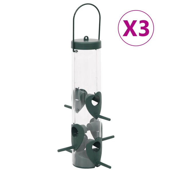 Vogelfutterspender 3er Set Dunkelgrün