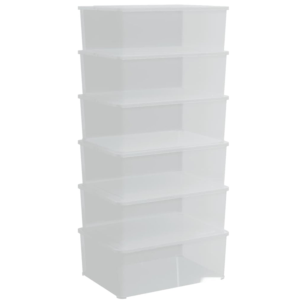 vidaXL Boîtes de rangement 6 pcs Plastique 10 L Empilables