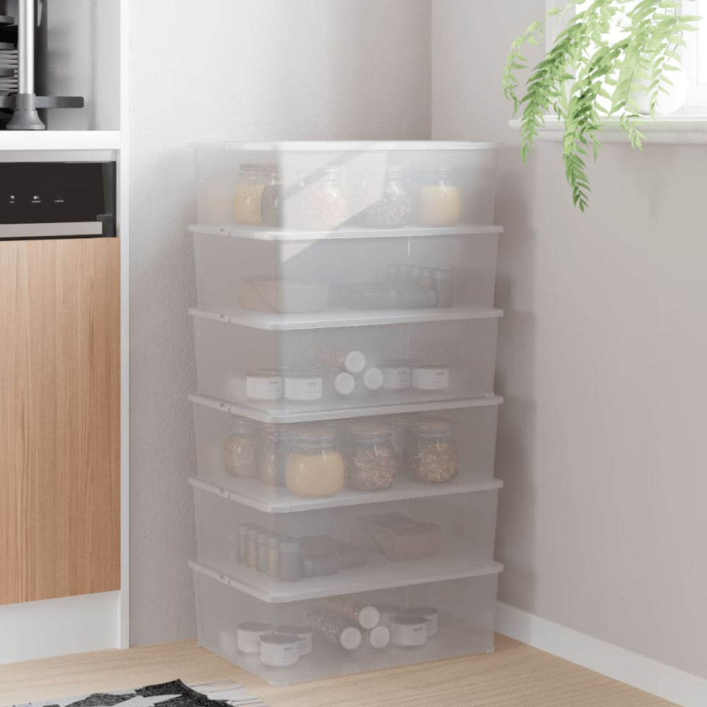 vidaXL Boîtes de rangement 6 pcs Plastique 10 L Empilables