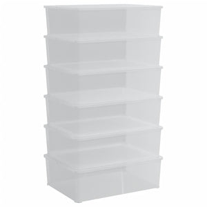 vidaXL Boîtes de rangement 6 pcs Plastique 25 L Empilables