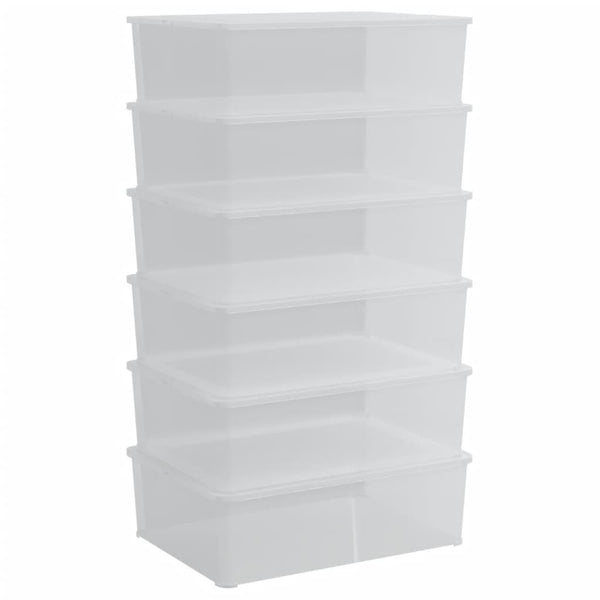 vidaXL Boîtes de rangement 6 pcs Plastique 25 L Empilables
