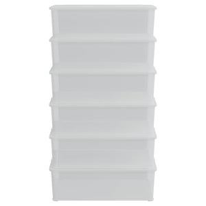 vidaXL Boîtes de rangement 6 pcs Plastique 25 L Empilables
