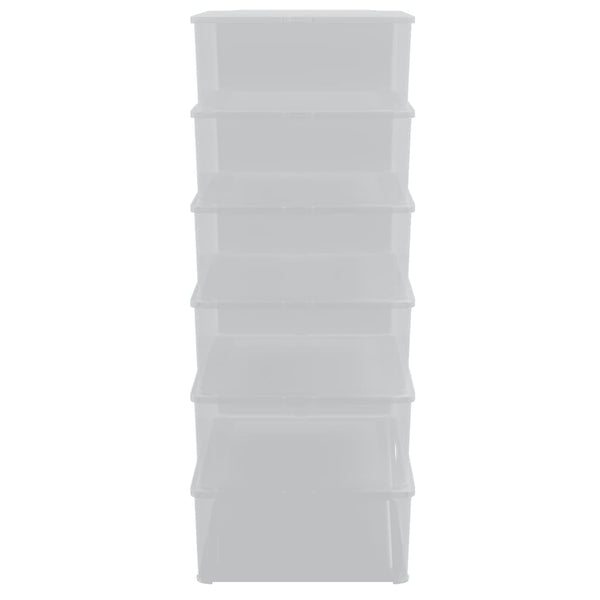 vidaXL Boîtes de rangement 6 pcs Plastique 25 L Empilables