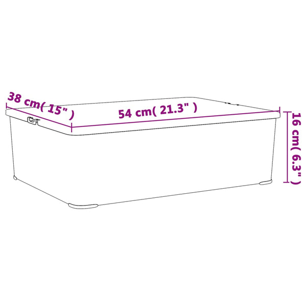 vidaXL Boîtes de rangement 6 pcs Plastique 25 L Empilables