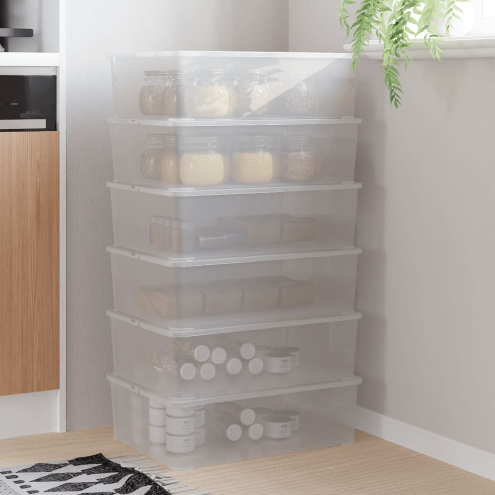 vidaXL Boîtes de rangement 6 pcs Plastique 25 L Empilables