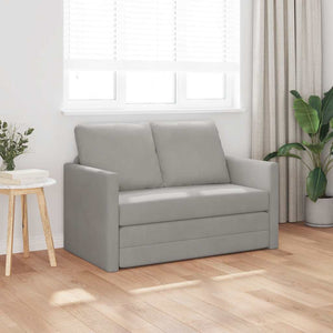 Bodensofa mit Schlaffunktion Hellgrau Samt