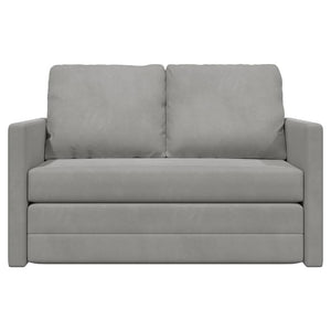 Bodensofa mit Schlaffunktion Hellgrau Samt