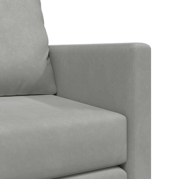 Bodensofa mit Schlaffunktion Hellgrau Samt