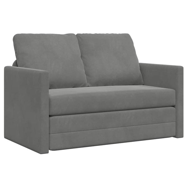 Dunkelgraues Samt Bodensofa mit Schlaffunktion