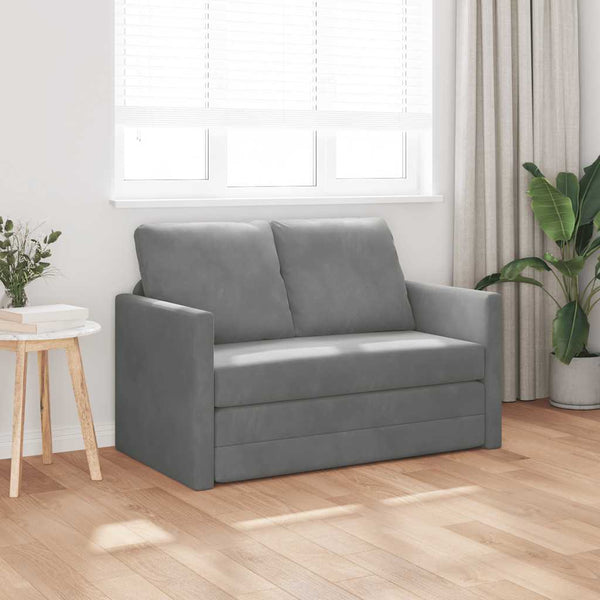 Dunkelgraues Samt Bodensofa mit Schlaffunktion