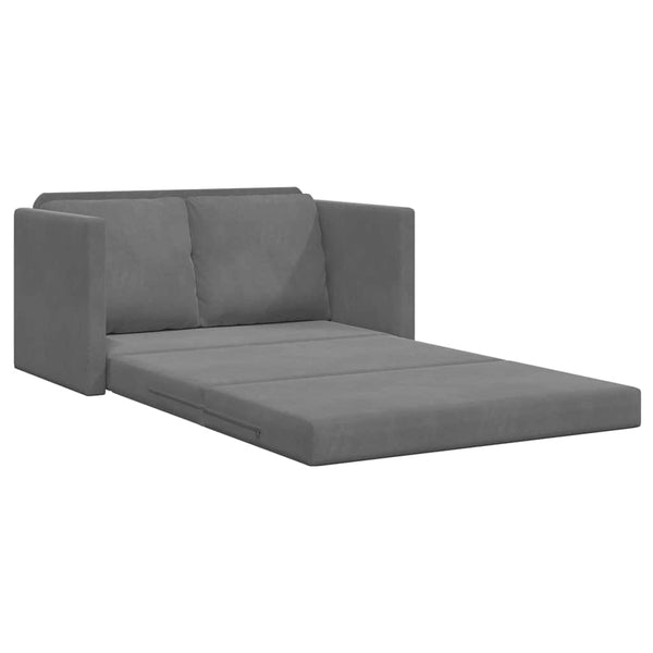 Dunkelgraues Samt Bodensofa mit Schlaffunktion