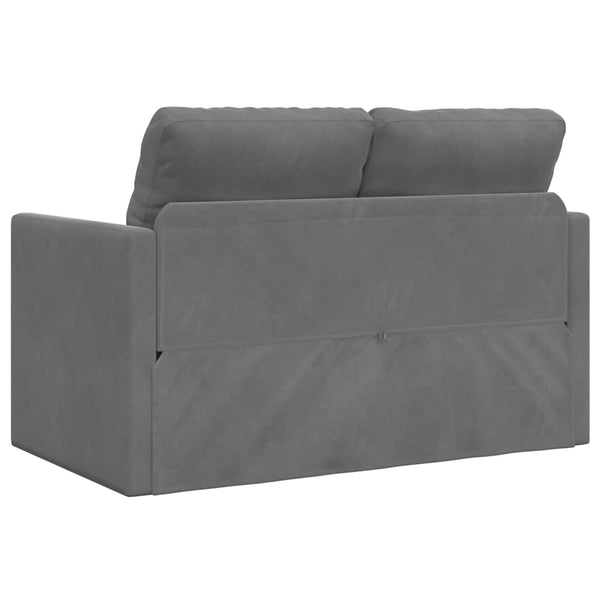 Dunkelgraues Samt Bodensofa mit Schlaffunktion