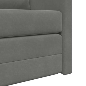 Dunkelgraues Samt Bodensofa mit Schlaffunktion