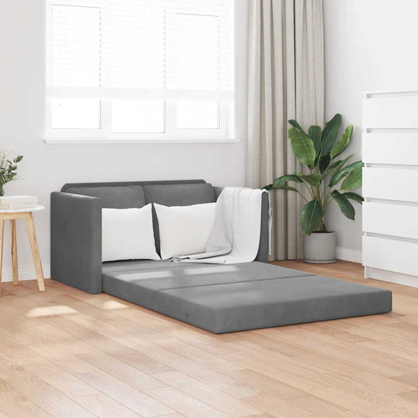 Dunkelgraues Samt Bodensofa mit Schlaffunktion