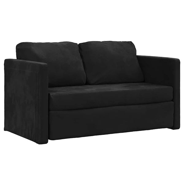 Schwarzes Samt Bodensofa mit Schlaffunktion