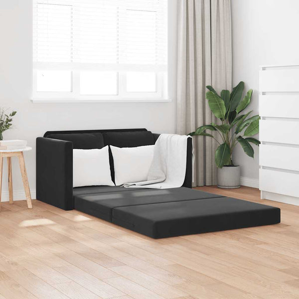 Schwarzes Samt Bodensofa mit Schlaffunktion