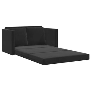 Schwarzes Samt Bodensofa mit Schlaffunktion