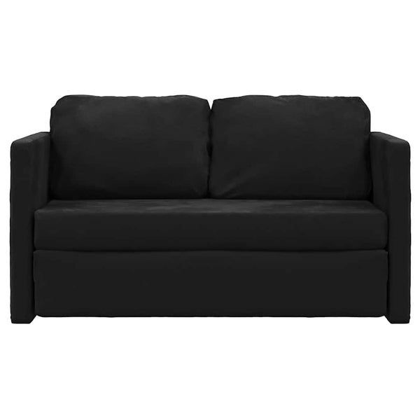 Schwarzes Samt Bodensofa mit Schlaffunktion