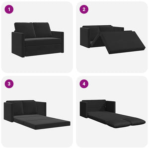 Schwarzes Samt Bodensofa mit Schlaffunktion