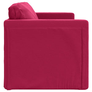 Weinrotes Samt Bodensofa mit Schlaffunktion