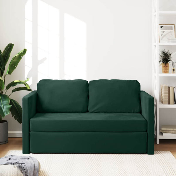 Dunkelgrünes Schlafsofa aus Samt