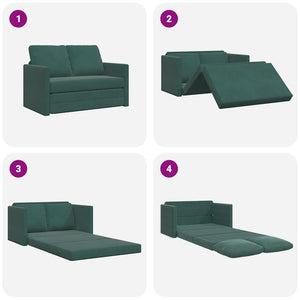 Dunkelgrünes Schlafsofa aus Samt