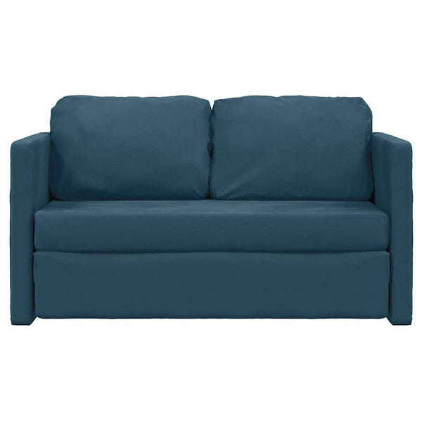 Blaues Samt Bodensofa mit Schlaffunktion