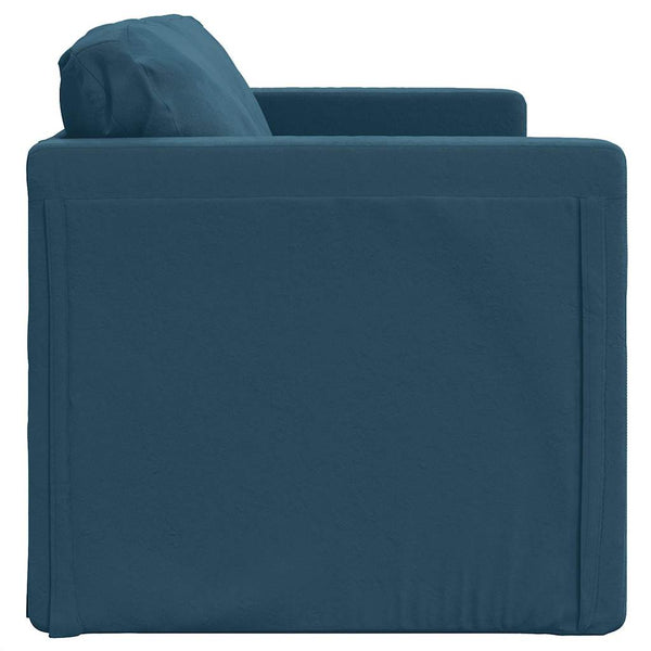 Blaues Samt Bodensofa mit Schlaffunktion