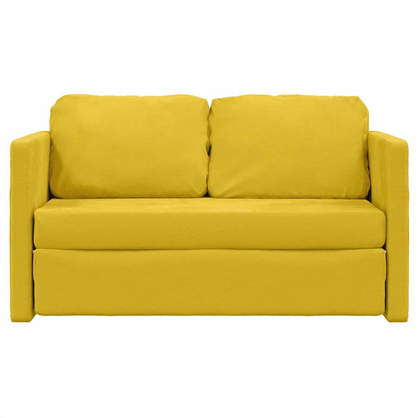 Dunkelgelbes Samt Bodensofa mit Schlaffunktion