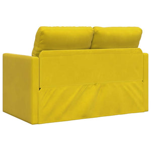 Dunkelgelbes Samt Bodensofa mit Schlaffunktion