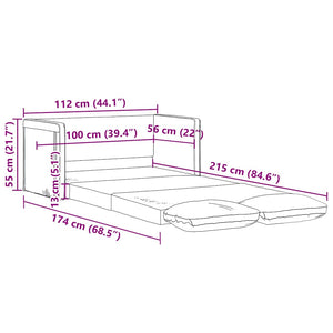 Schlafsofa Dunkelgrau 112x174 cm