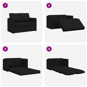 Schwarzes Schlafsofa / Bodensofa, Stoff