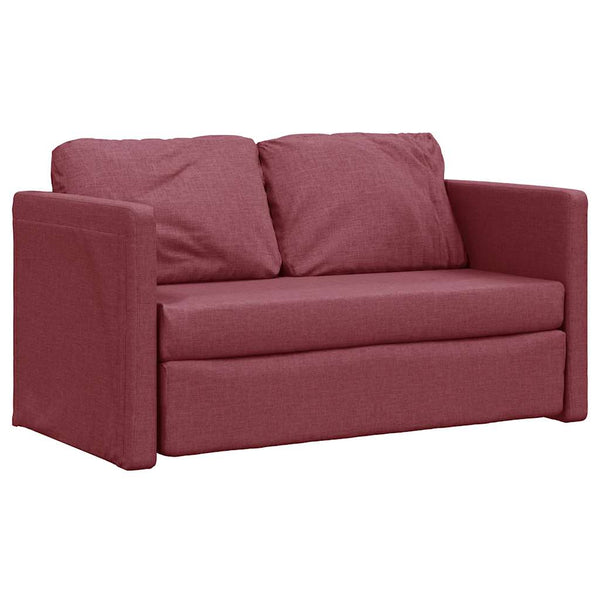 Weinrotes Bodensofa mit Schlaffunktion