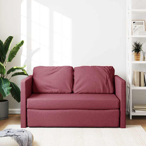 Weinrotes Bodensofa mit Schlaffunktion